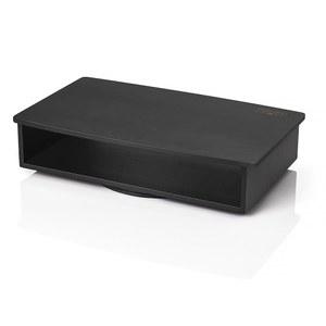 프로슈머가 선택한 대나무 360 회전 2단 컴퓨터 모니터 스탠드 및 선반 라이저 | 평면 화면용 TV 회전 스탠드 | 가정 및 사무실용 수납 정리함, TV, 노트북 - 블랙