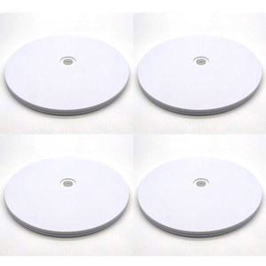 라운드 레이지 수잔, 8인치, 4팩, 센야 헤비 듀티 회전식 부드러운 회전 아크릴 레이지 수잔 턴테이블, TV용 스틸 볼 베어링, 컴퓨터 모니터, 화분 화이트