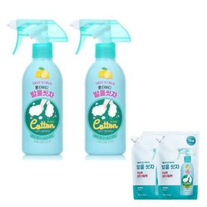 온더바디 코튼풋 발을씻자 풋샴푸 레몬향 본품 385ml 2개+ 레몬향 리필 500ml 2개