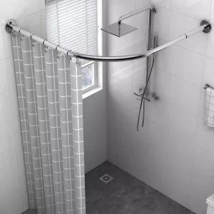 /제이라이프 스테이 무타공 욕실 코너 샤워 커튼봉 압축봉 (A타입)