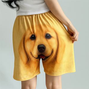 디아브 남녀공용 궁둥 강아지 리트리버 반바지 홈웨어 파자마 잠옷바지 커플 수면 웃긴 쓸데없는 선물