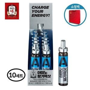 정관장 아미노 활기력 샷 20ml 100병 + 쇼핑백 포함 - 홍삼농축액 홍삼정 홍삼원 골드