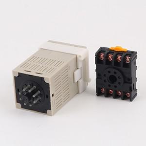 DH48S-S 12V 타임 릴레이 반복 사이클 SPDT 시리즈 지연 타이머 베이스 포함 220VAC 24VDC