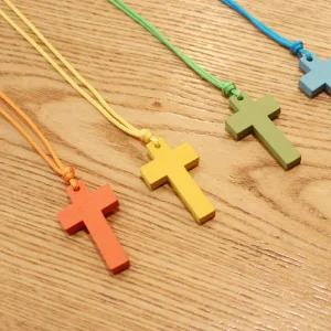 With Cross - 칼라 나무십자가 목걸이(小/단체/교회)