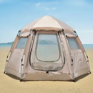 스위스마운틴 헥사돔 원터치텐트 탄 6인용+폴대세트