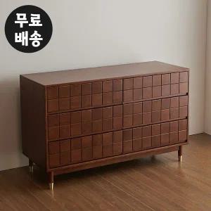 [벤티스가구]랑데 원목 와이드 서랍장 3단 체스트 옷 서랍 안방 서랍장 거실 옷장 낮은 나무(1300)