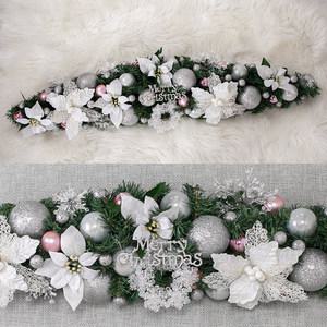 크리스마스 장식 가랜드 센터피스 스노우 포인 100cm 소품 데코 행사 촬영