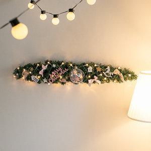 크리스마스 장식 가랜드 센터피스 LED 천사 리본 100cm 소품 테이블 벽걸이 데코 행사