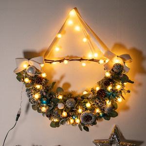 크리스마스 가랜드 벽장식 LED 블루밍 70cm 소품 벽걸이 데코 행사 촬영