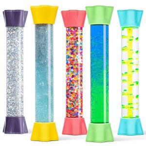 특수 용품 액체 모션 버블러 장난감 쿨 튜브 5팩 컬러풀 모래시계 타이머, 물방울 움직임, 침실, 가정