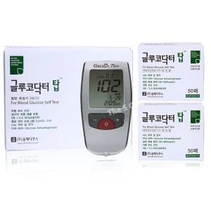 글루코닥터 탑 당뇨 검사 혈당측정기 측정지 세트[혈당계+시험지 100매]