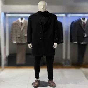 [트루젠] 트루젠 (역시즌/극소량) 블랙 캐시미어플러스 핸드메이드 남자 하프코트 2244CL230450