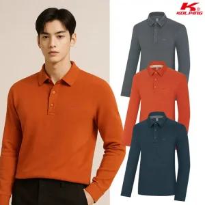 콜핑 남성 기모 스트레치 캐주얼 등산 긴팔 카라 티셔츠