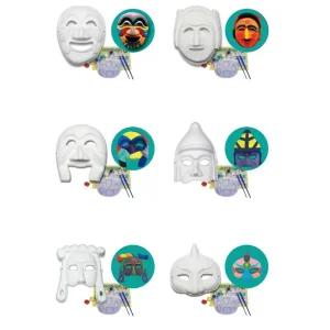 5p 우리나라 전통 오방색 색칠 입체 종이탈 가면+물감 키트 키즈 자유놀이 특별한 아동 DIY