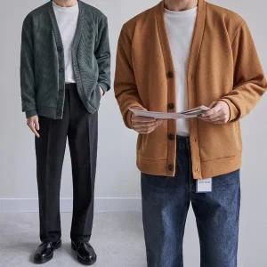 [비템]1+1 안티필링 보풀 적은 오버핏 브이넥 베이직 골지 니트 가디건 6컬러 5사이즈 빅사이즈