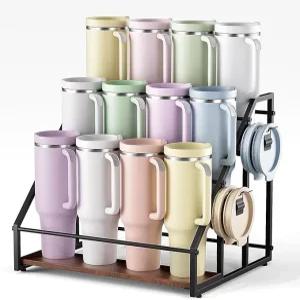 대형 텀블러 정리용 물병 정리함 주방 식료품 저장용 와인 랙 3단