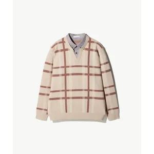 [STCO]셔츠 레이어드 니트_베이지 (클래식핏)_BP