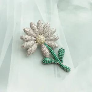 굿데이 데이지 브로치 GD 피마원 플라워 마이크로 파베셋팅