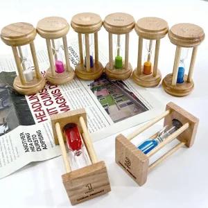 [아우트]원목 원형 모래시계 양치시계 1분 3분