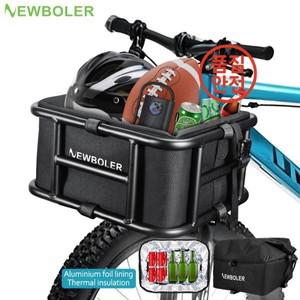 NEWBOLER 전자 자전거화물 랙 가방 중금속 대용량 후면 바구니 야외 여행 쇼핑 MTB 도로