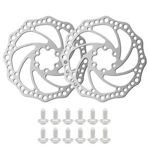 로드 바이크, 마운틴 바이크, MTB, BMX에 적합한 6개의 볼트가 장착된 2Pc 160mm 디스크 브레이크 로터 스테인리스 스틸 바이크 디스크 브레이크 로터