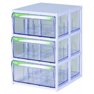 깊은서랍 투명 책상정리함 3단 서랍칸막이 세트 공간활용 다용도수납함 다용도정리함