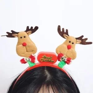 LED 루돌프 얼굴 머리띠 크리스마스용품 크리스마스머리띠 크리스마스헤어밴드 크리스마스소품