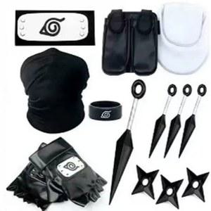 피규어 UCHIHA 선물 장갑 액세서리 나루토 마스크 카카시 세트 액션 쿠나이 프레 머리띠