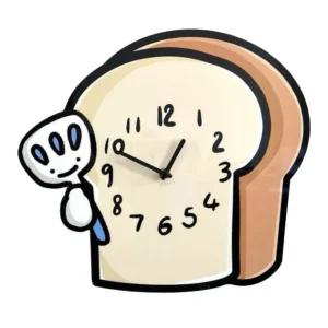 특이한벽시계 식빵 벽시계 빵집 카페 무소음 귀여운디자인 선물 소형 / 22x25 cm