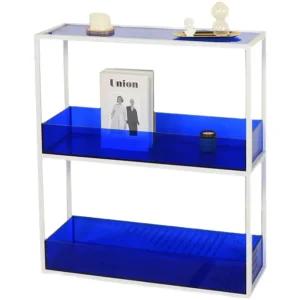 다용도실 선반 거실 수납장 책장 북 스탠드 진열대 진열대(단층) - 블루