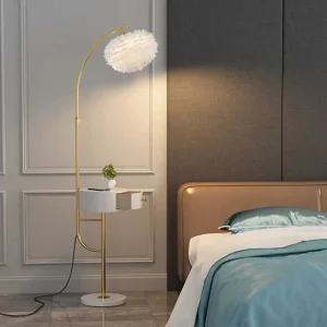 플로어스탠드 거실 인테리어 침실 사이드 테이블 조명 블랙+서랍-3색디밍