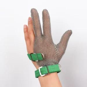 철장갑 사슬 장갑 주방 정육점 육가공 보호 방검 체인 안전장갑 세 손가락