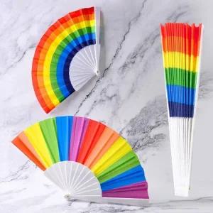 축제 공연 레인보우 다용도 무용부채 팬시부채 나들이