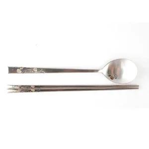 [골드스마일]숫가락 어른용수저세트 블랙로즈 젓가락 어른용수저