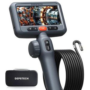 조명이 있는 DEPSTECH 듀얼 렌즈 관절 내시경 카메라, 4.5인치 화면 양방향 산업용 보어스코프, 유연한 스네이크 스코프, 벽 엔진 자동차 정비용 비디오 검사 카메라 도구 - 10FT
