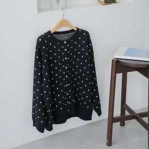 [리센] 핑퐁잔도트가디건 라운드넥 여성 데일리 -ZLCA2509011-
