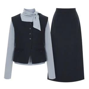 [롯데백화점]티뷰 [3PCS]타이 티셔츠 베스트 스커트 세트_V5D-CSE002