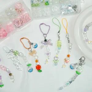 비즈 키링 만들기 DIY 세트 열쇠고리 키홀더 가방 고리 꾸미기 백참 팔찌 부자재 재료 스쿱 풀세트