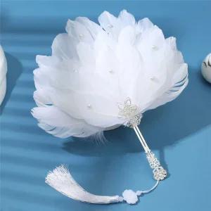 선녀부채 깃털 웨딩소품 핸드 요정 웨딩촬용 파티 부채 무용