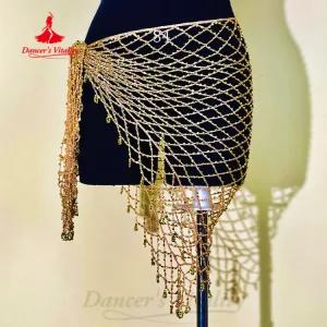 삼각형 공연 스카프 벨트 액세서리 댄스 소녀 소품 연습 오탈 메쉬 여성용 체인