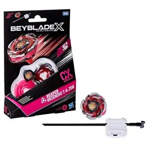 Bey Blade Beyblade X Reaper Incendio T 4-70K CX 스타터 팩 세트, 밸런스 타입 탑 및 런처, 정통 타카라
