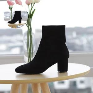 밍크퍼 스판 인기 스웨이드 겨울 슈즈 부츠 삭스 앵글