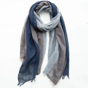 목도리 린넨 여름 스카프 스트라이프 패션 실크