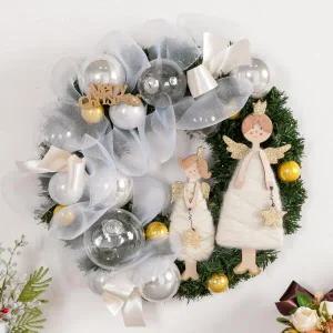 /플라워트리 크리스마스 리스 벽장식 릴리안 45cm 소품 데코 문