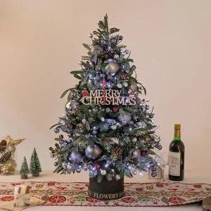 /플라워트리 크리스마스 미니트리 화분 올리브 글로시 80cm 장식