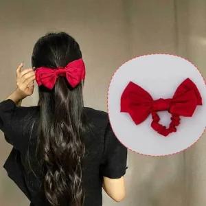레드 왕리본 곱창끈 리본머리끈 헤어곱창 리본헤어끈 곱창밴드 곱창머리끈 리본헤어끈 똥머리 헤어곱창