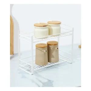 GDM 2단 씽크대 양념통 선반 정리대 거치대 화이트 2단 철제 다용도 미니선반 싱크대상단