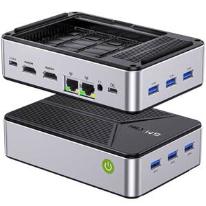 GMKtec G9 플러스 미니 PC NAS, 인텔 N150 듀얼 부트 11 프로 리눅스 데스크톱 컴퓨터 12GB DDR5 64GB EMC + 1TB M.2 SSD, 4*M.2 NVMe 슬롯, NIC 2.5GbE, USB-C 10Gbps, 네트워크 연결 스토리지