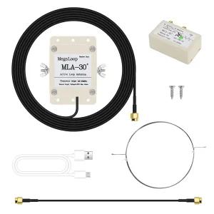 HAMGEEK MLA-30 플러스 0.5-30MHz 링 액티브 수신 안테나 SDR 루프 저소음 중간 단파 라디오 짧은 MLA30