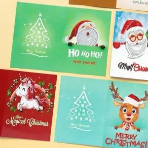 [콩심팥심]보석십자수 크리스마스 카드 디자인랜덤 1개